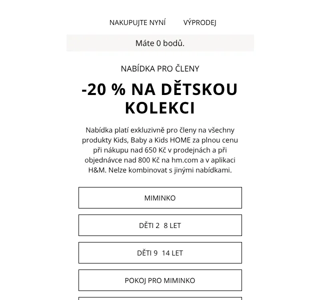 H&M Fashion: -20 % na dětskou kolekci – srpen 2026