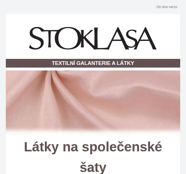 Stoklasa: látky a galanterie na plesy – červenec 2026 | Nuslet.cz