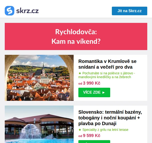 Vánoce na Skrz: Výlety a wellness pobyty – červen 2026 | Nuslet.cz