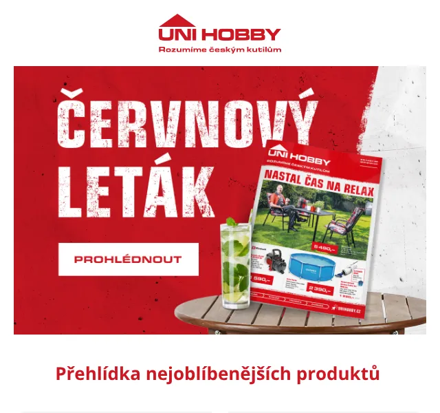 UNI HOBBY: Bazény, zahrada, camping – červen 2026 | Nuslet.cz