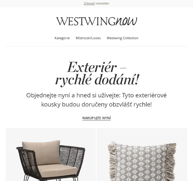 WestwingNow: Letní polštáře a nábytek – červen 2026 | Nuslet.cz