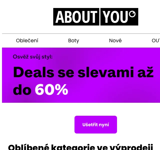 ABOUT YOU: Sleva až 60 % na módní značky – srpen 2026