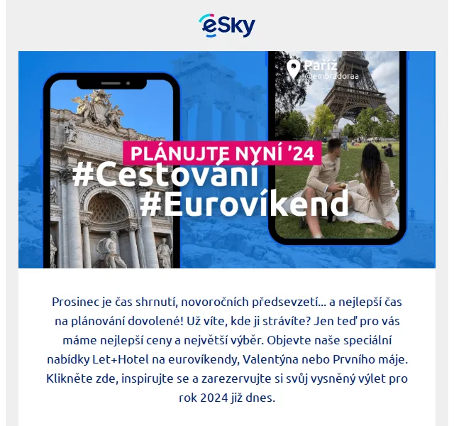 eSky: Let+Hotel již od 2428 Kč – červenec 2026 | Nuslet.cz