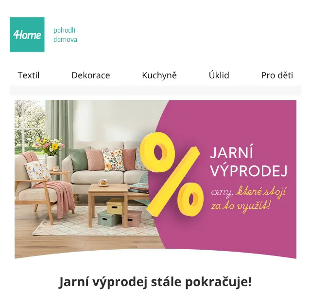 4home.cz: Jarní výprodej až 88 % – květen 2026 | Nuslet.cz