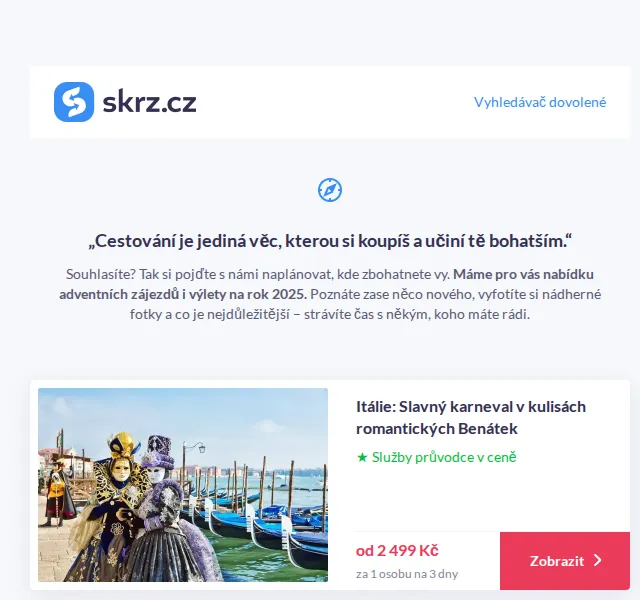 Vánoce na Skrz: Poznávací zájezdy od 299 Kč – červen 2026 | Nuslet.cz