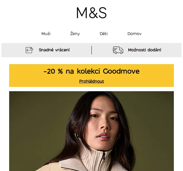 Marks and Spencer: Zimní kolekce – sleva 20 % na Goodmove – červen 2026 | Nuslet.cz