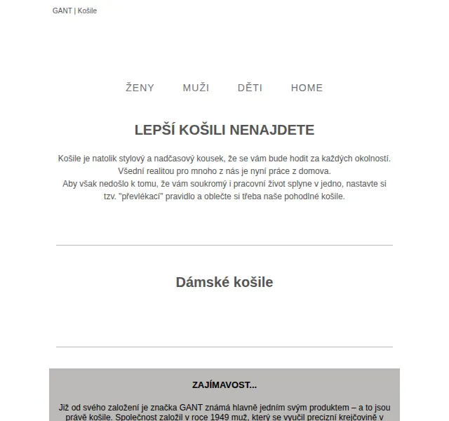 GANT: Stylové košile pro muže i ženy – červen 2026 | Nuslet.cz