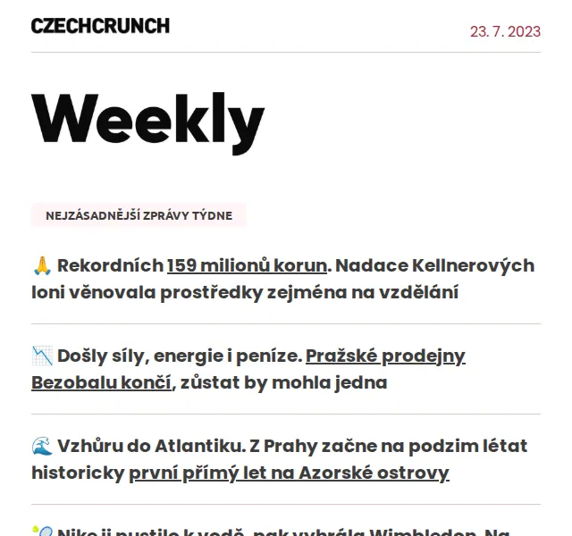 CzechCrunch: Přehled zpráv týdne – červen 2026 | Nuslet.cz