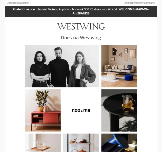 Westwing: noo.ma eko design a Christian Lacroix – červen 2026 | Nuslet.cz