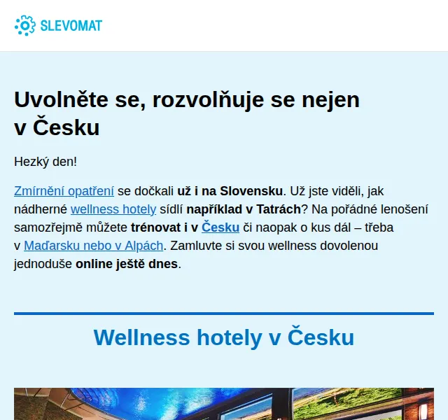 Slevomat: Top wellness hotely v ČR i zahraničí – červen 2026 | Nuslet.cz