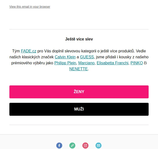 Fade: Slevy na Calvin Klein, GUESS a prémiové značky – červen 2026 | Nuslet.cz