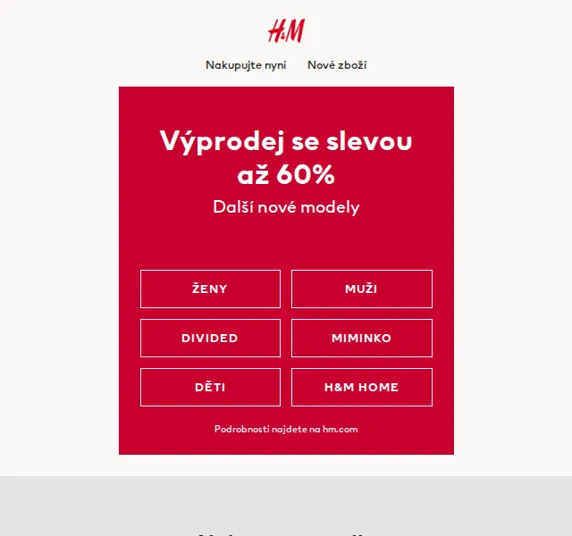 H&M: Výprodej se slevou až 60 % – červen 2026 | Nuslet.cz