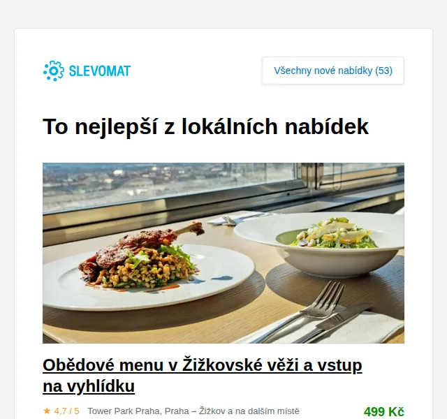 Slevomat: Oběd či večeře s neomezenou konzumací od 329 Kč – červen 2026 | Nuslet.cz