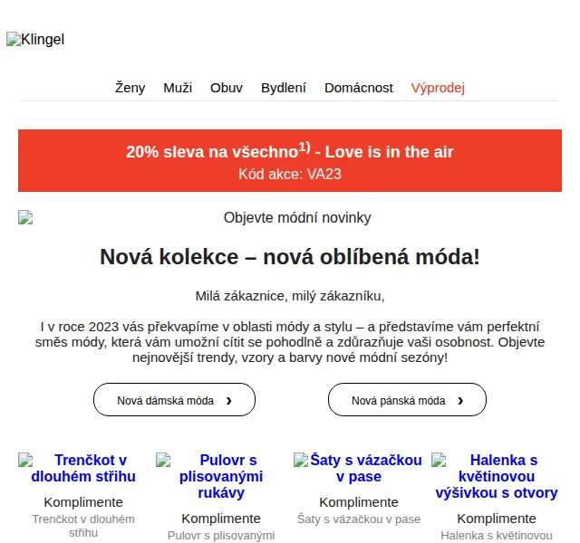 KLiNGEL: 20% sleva na vše – červen 2026 | Nuslet.cz