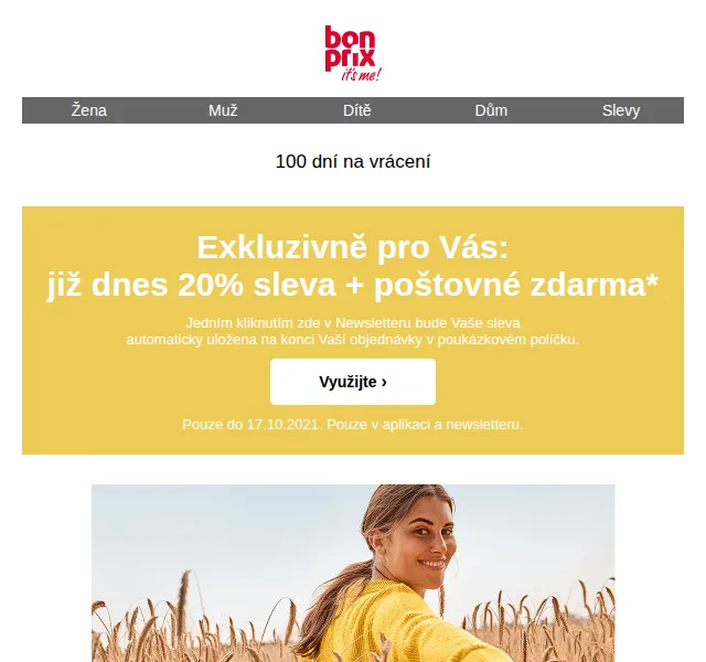 Bonprix: 20% sleva + poštovné zdarma na pletenou módu – červen 2026 | Nuslet.cz