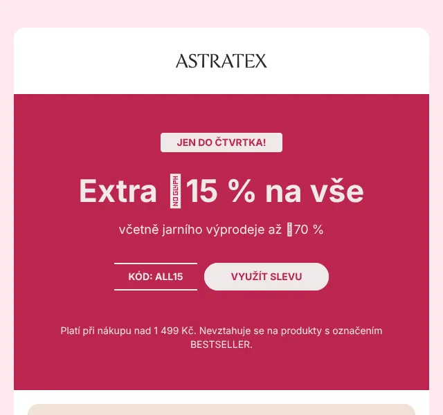 Astratex.cz: Stahovací prádlo −15 % | Duben 2026 | Nuslet.cz
