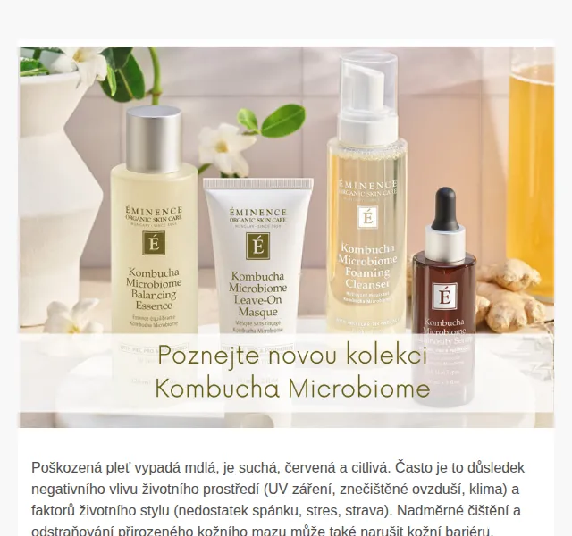 Eminence: Nová kolekce Kombucha Microbiome – červen 2026 | Nuslet.cz