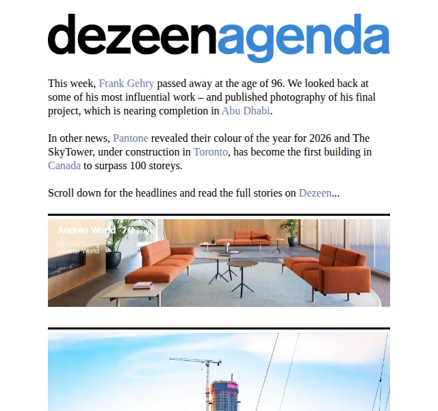 Dezeen Daily: Architektonické novinky a designové projekty – červen 2026 | Nuslet.cz