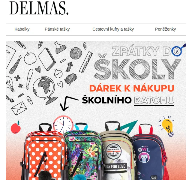 Delmas: Dárek k nákupu školního batohu – červen 2026 | Nuslet.cz