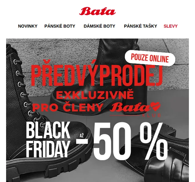 Baťa: Black Friday slevy až 50 % – červen 2026 | Nuslet.cz