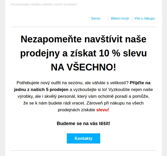 czbikero: Sleva 10 % na vše v prodejnách – červen 2026 | Nuslet.cz