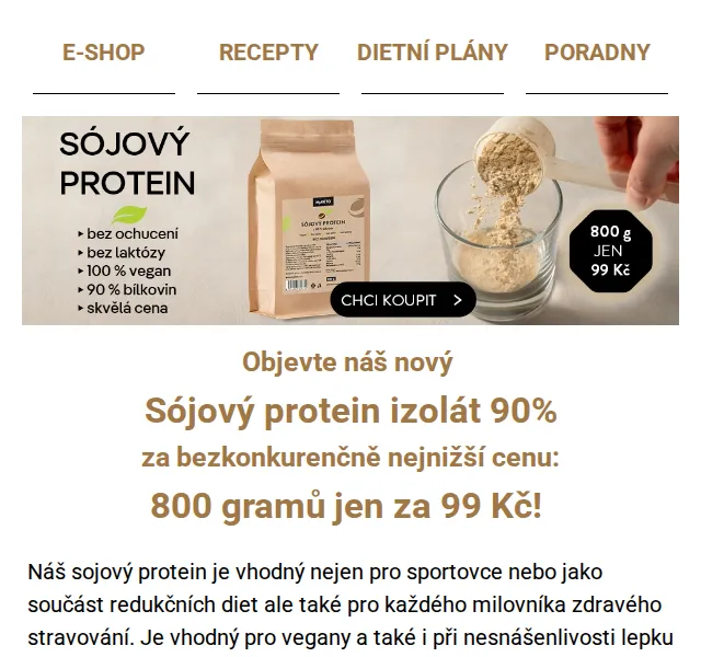 MyKETO: sójový protein 800g za 99 Kč – červen 2026 | Nuslet.cz