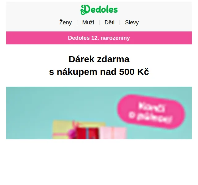 Dedoles: Dárek zdarma k nákupu nad 500 Kč – červen 2026 | Nuslet.cz