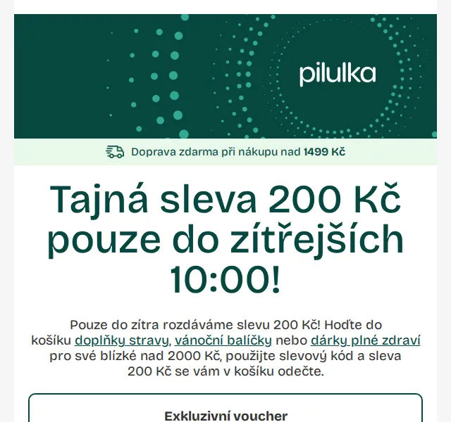 Pilulka.cz: Sleva 200 Kč na doplňky stravy a kosmetiku – červen 2026 | Nuslet.cz