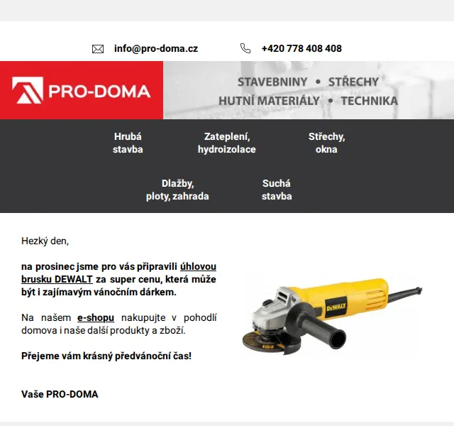Pro-doma: Úhlová bruska DEWALT DWE4117 od 950 Kč – prosinec 2026 | Nuslet.cz