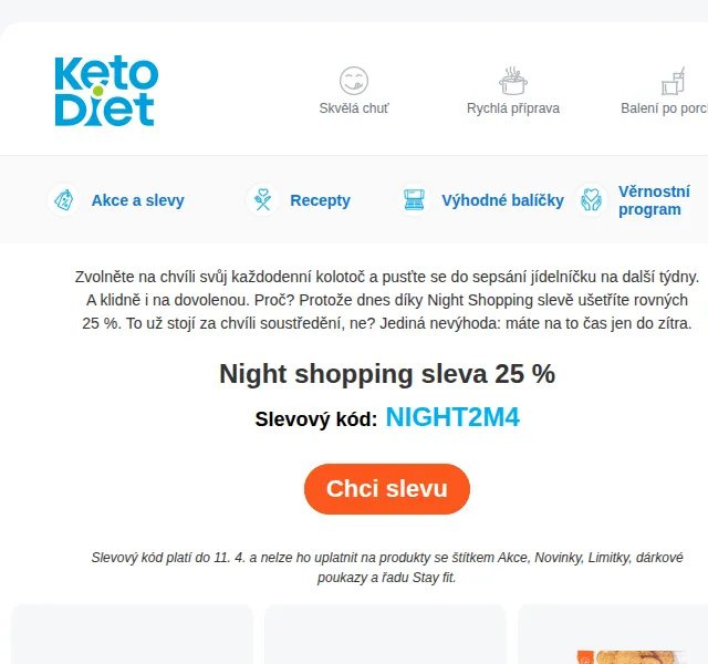 KetoDiet: 25% sleva Night Shopping – duben 2026 | Nuslet.cz