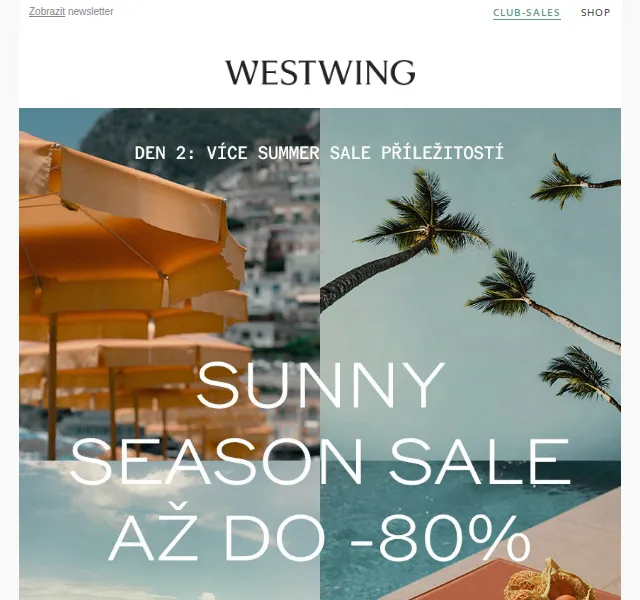 Westwing: BIG SUNNY SEASON SALE až -80 % – červenec 2026 | Nuslet.cz
