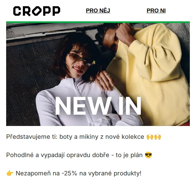 Cropp: Jarní osvěžení se slevou 25 % – červenec 2026 | Nuslet.cz