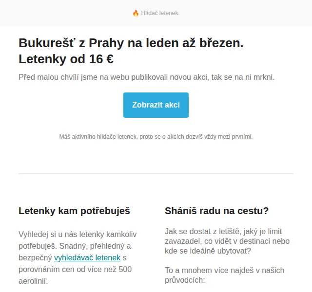 Cestujlevne.com: Bukurešť z Prahy – letenky od 16 € | leden–březen 2026 | Nuslet.cz