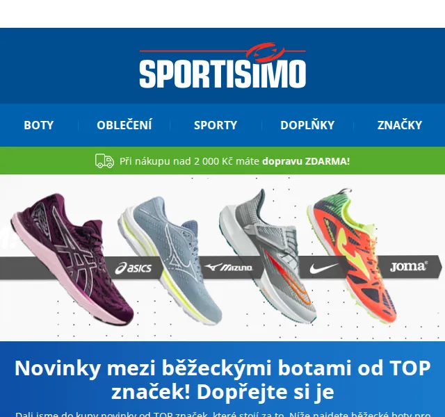 Sportisimo: Běžecké boty Asics, Nike, Joma – červenec 2026 | Nuslet.cz