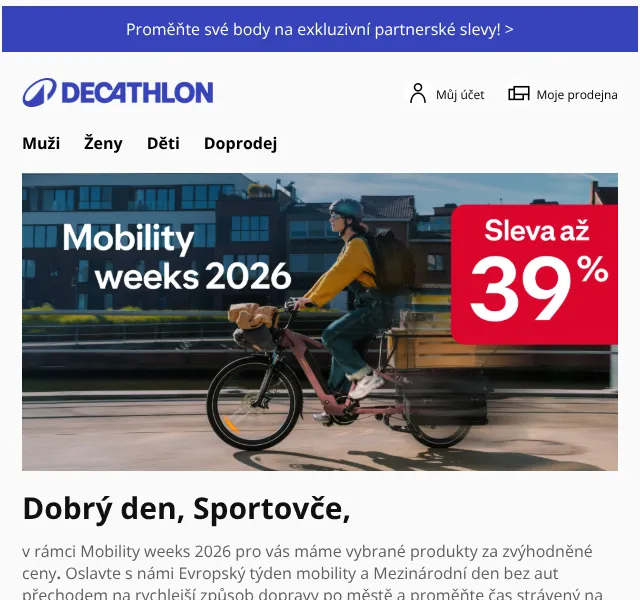 Decathlon: elektrokola a koloběžky až -39 % – září 2026