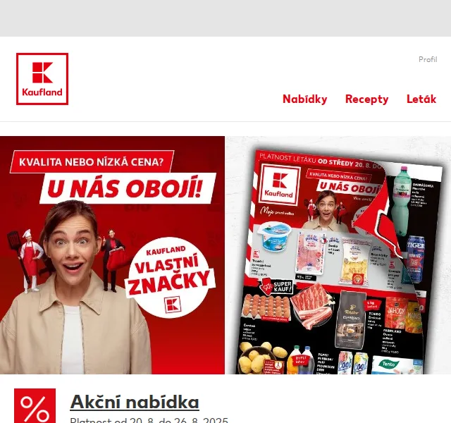 Kaufland: Brambůrky, šunka a toaletní papír se slevou – srpen 2025 | Nuslet.cz