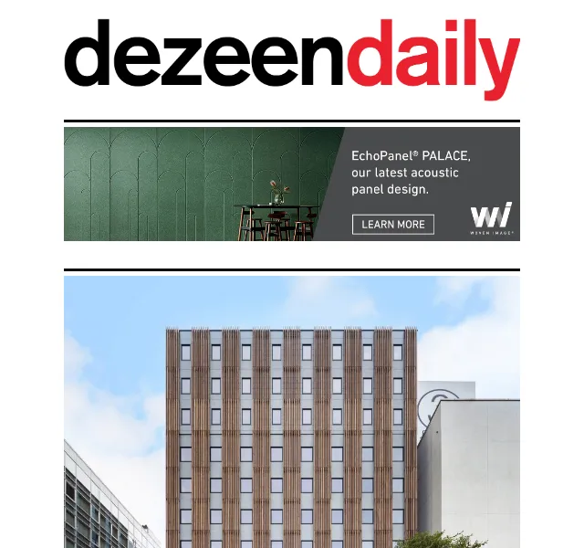 Dezeen Daily: Hybrid timber hotel & experimental designs – červen 2026 | Nuslet.cz