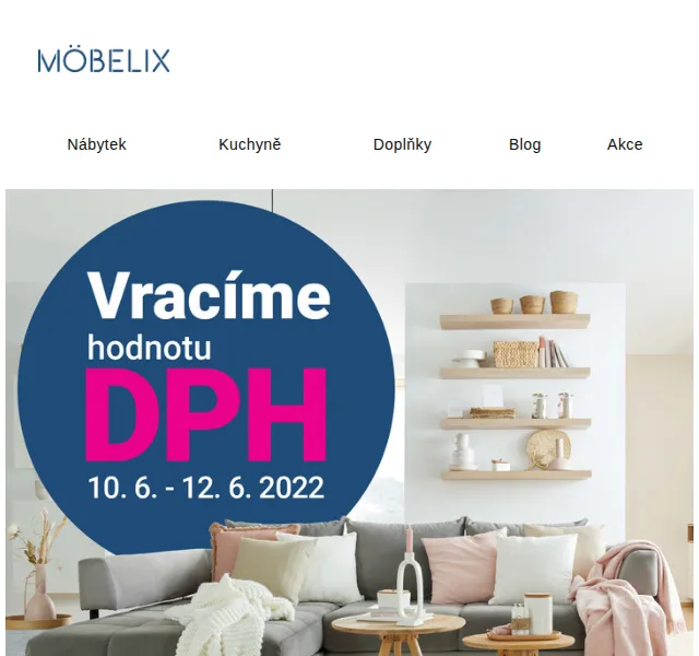 Möbelix: Nábytek se slevou až 64 % – červen 2026 | Nuslet.cz
