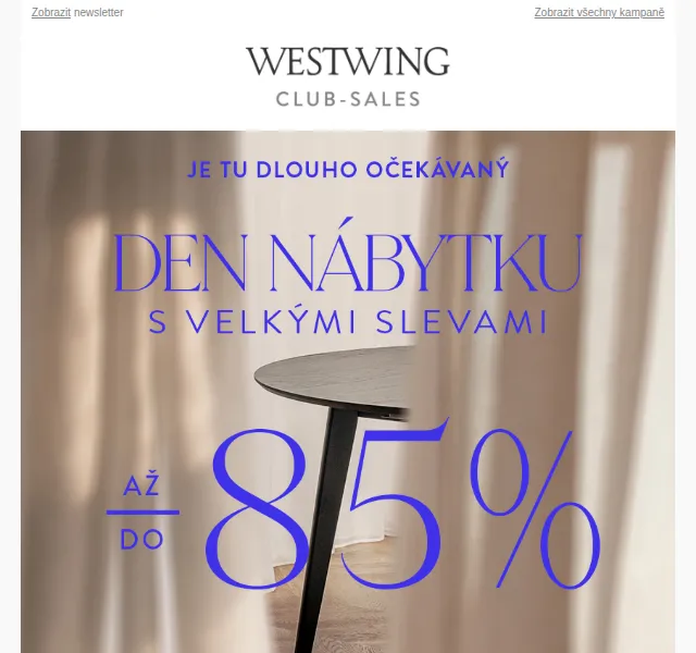 Westwing: Den nábytku se slevami až -85 % – červen 2026 | Nuslet.cz
