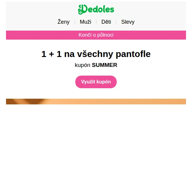 Dedoles: Pantofle 1+1 zdarma s kódem SUMMER – červen 2026 | Nuslet.cz