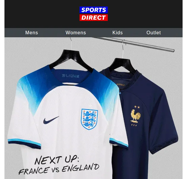 Sportsdirect.com: Dresy Anglie a fanouškovské zboží – červen 2026 | Nuslet.cz