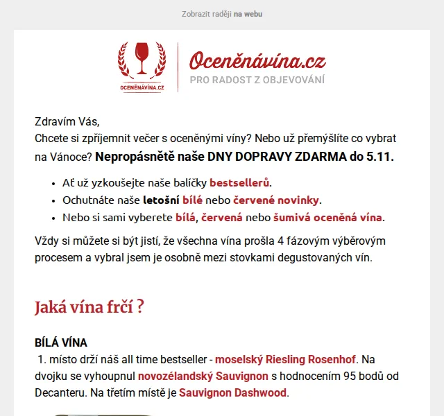 OceněnáVína.cz: Dny dopravy zdarma – listopad 2023 | Nuslet.cz