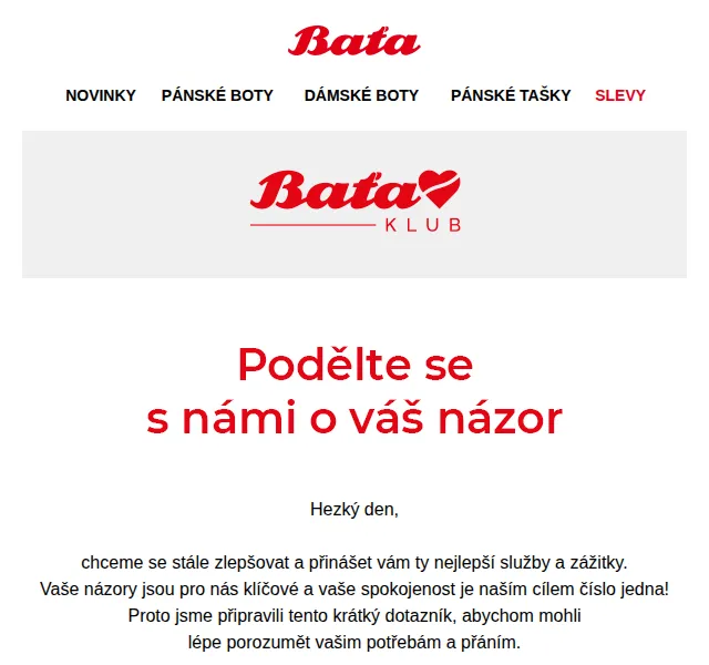 Baťa: Váš názor nás zajímá! – červen 2026 | Nuslet.cz