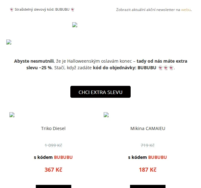 UrbanStore: Halloween extra sleva −25% na Diesel, Vero Moda – červen 2026 | Nuslet.cz