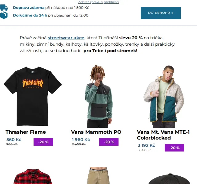 SNOWBOARD ZEZULA: Streetwear akce -20 % – červen 2026 | Nuslet.cz
