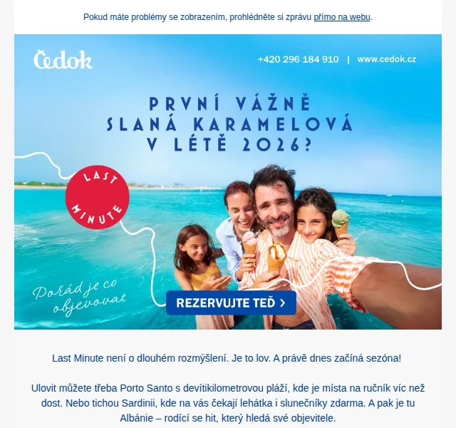 Čedok: Last Minute dovolená od 12 490 Kč – červen 2026 | Nuslet.cz
