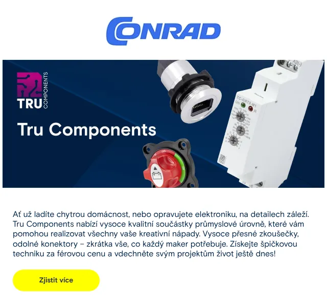 Conrad: Tru Components průmyslové součástky – květen 2026