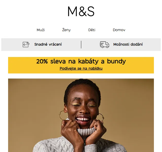 Marks and Spencer: 20% sleva na kabáty a bundy – červen 2026 | Nuslet.cz