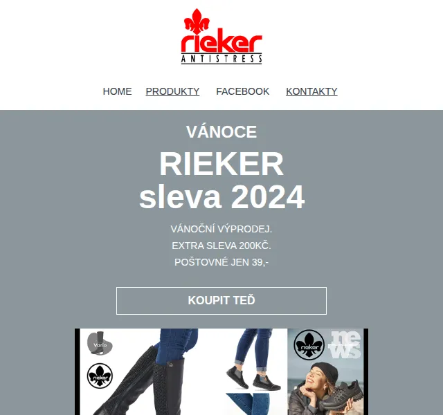 Eliteshoes: Sleva 200 Kč a poštovné 39 Kč na Rieker – červen 2026 | Nuslet.cz