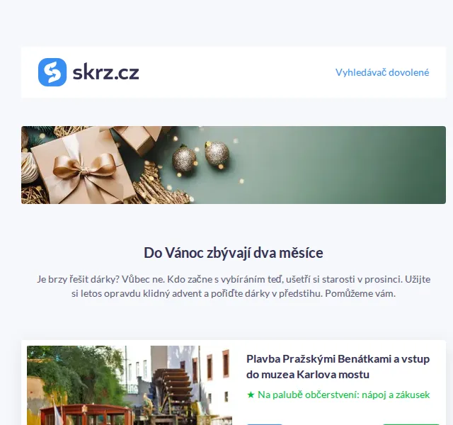 Vánoce na Skrz: Dárky už od 189 Kč – červen 2026 | Nuslet.cz